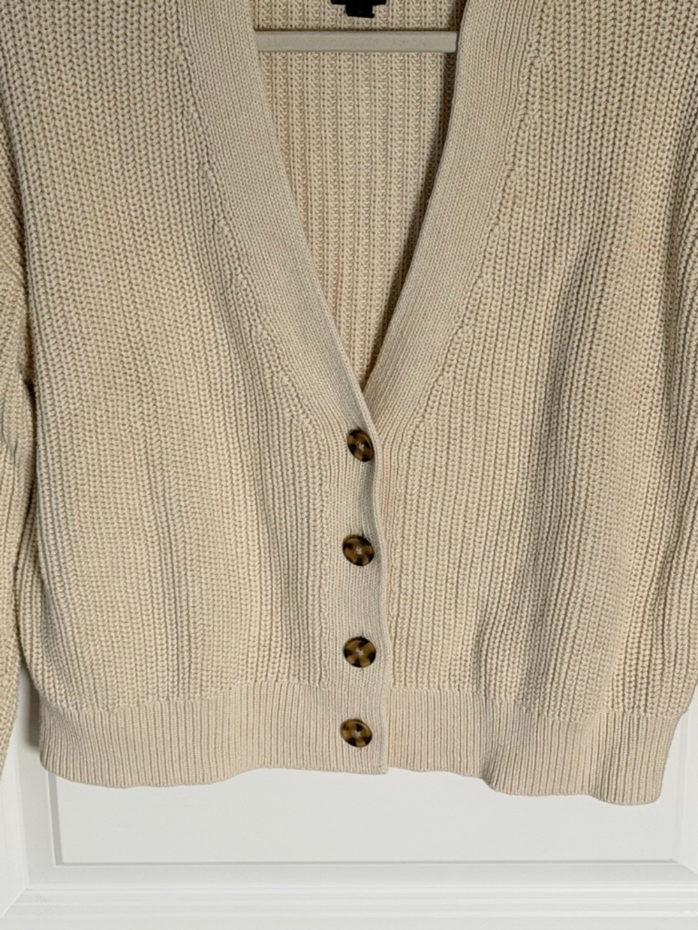 GAP Women's Chino Beige Shaker-Stitch Cardigan Size Small 54599 - Picture 6 of 16